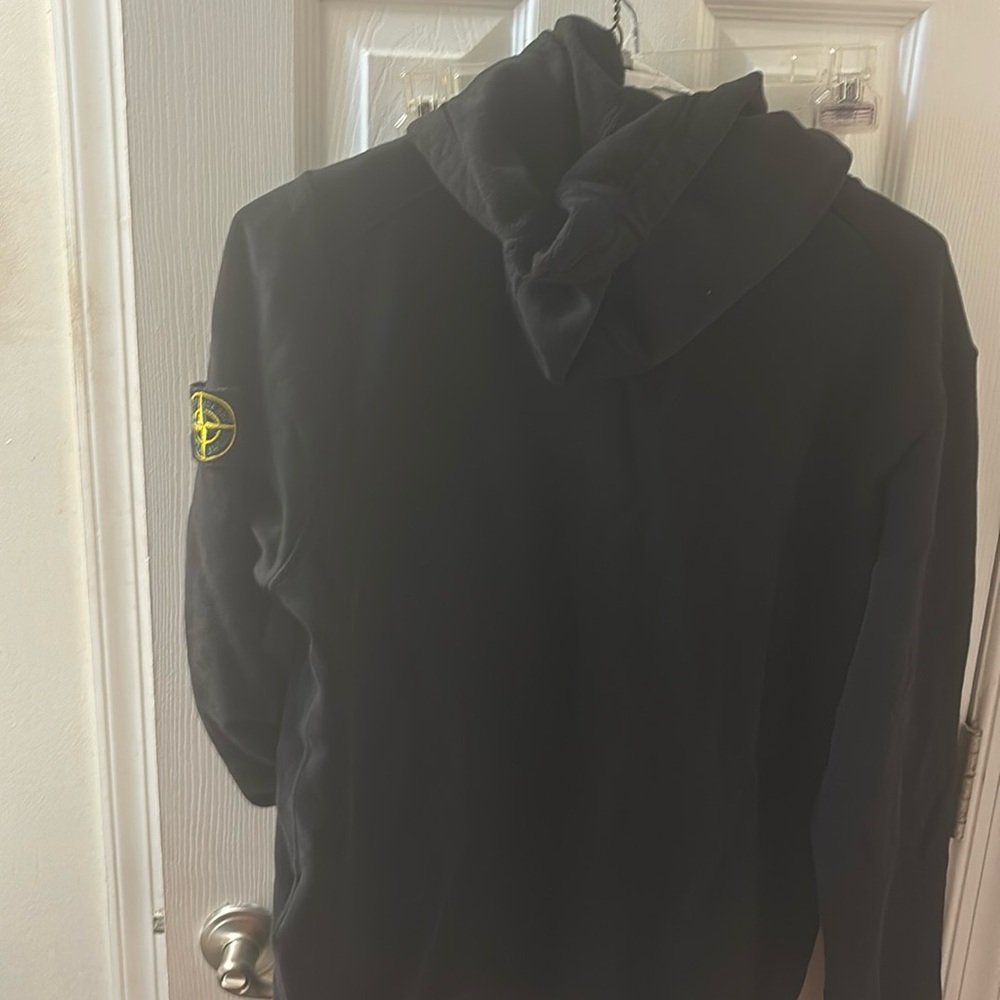 Stone Island Logo Patch Black Hoodie